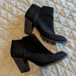 Black Suede Gap Ankle Booties